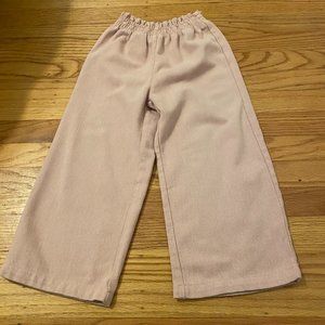 Zara Girl's Wide Leg Pants, Pink, Size 4-5